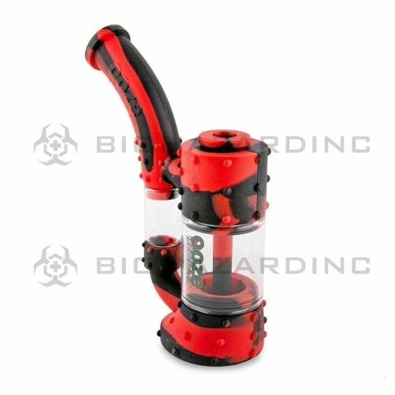 Ooze Silicone Bong Ooze Stack Silicone Bubbler Bong / Dab Rig - Black / Red