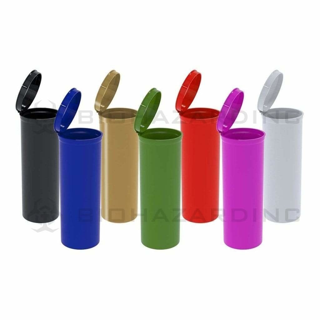 Biohazard Inc Pop Top Bottle Opaque Assorted Colors Pop Top Bottle 60 Dram - 75 Count/box