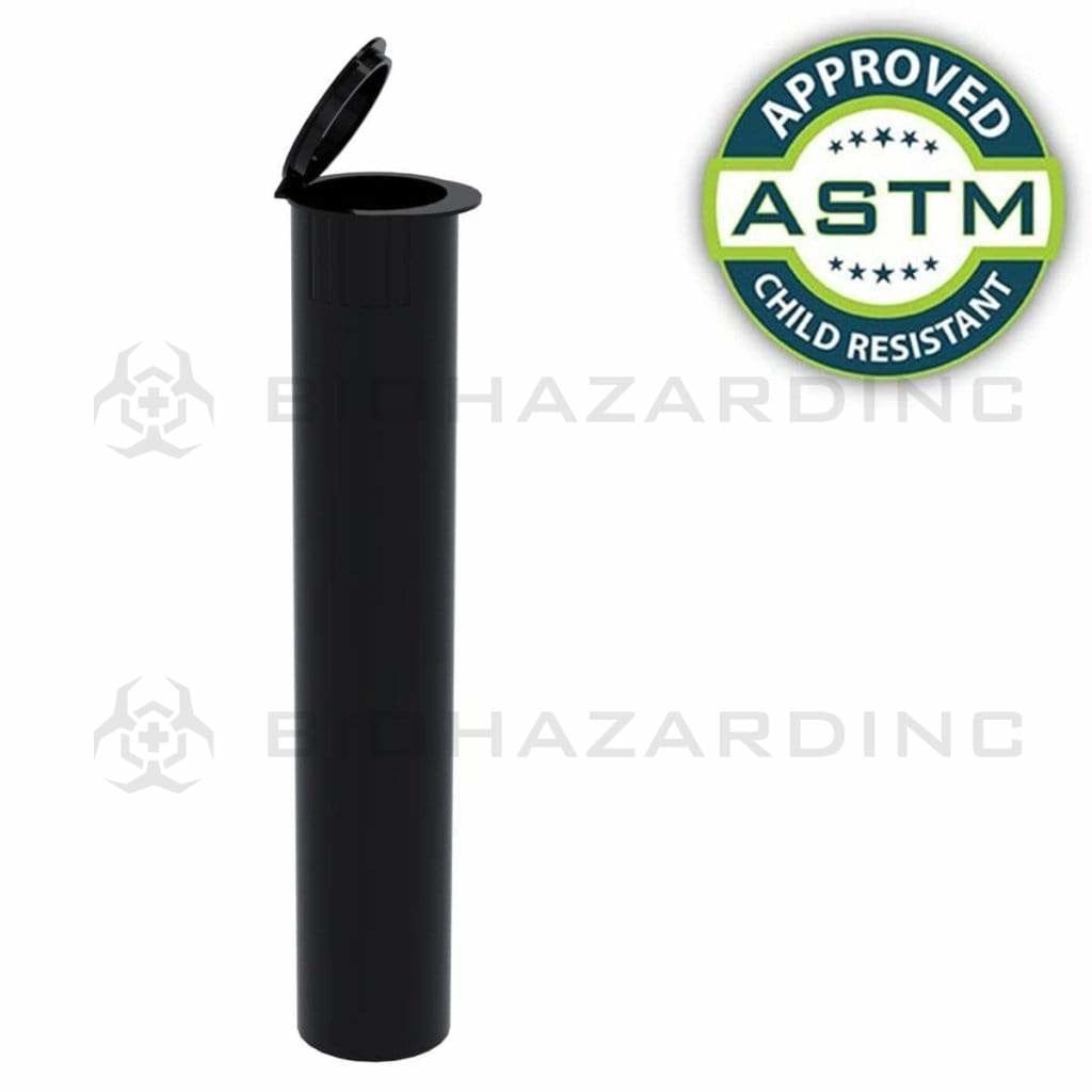 Biohazard Inc Child Resistant Joint Tube Opaque Black 95mm CR Joint Tube - 1000 Count