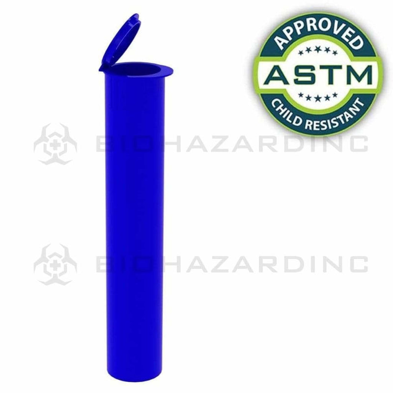 Biohazard Inc Child Resistant Joint Tube Opaque Blue 95mm CR Joint Tube - 1000 Count