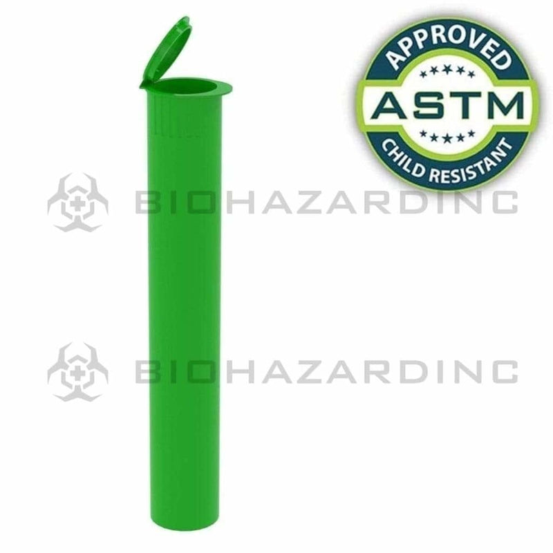 Biohazard Inc Child Resistant Joint Tube Opaque Green 116mm CR Cone Tube - 1000 Count