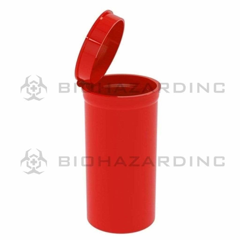 Biohazard Inc Pop Top Bottle Opaque Red Pop Top Bottle 13 Dram - 315 Count/box