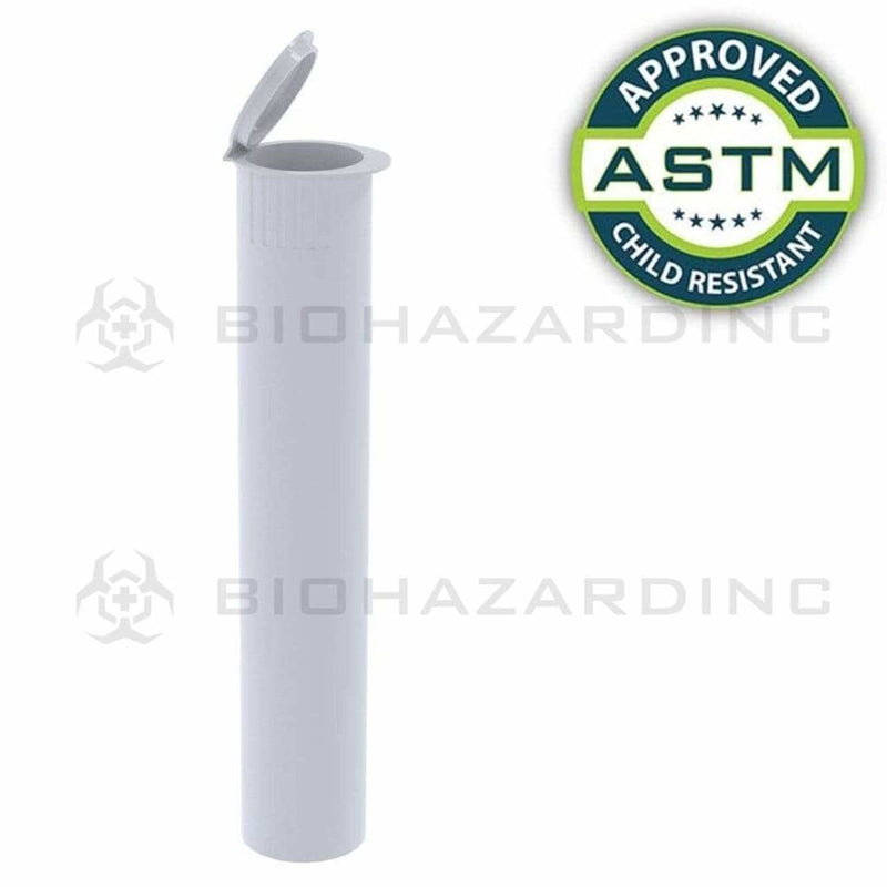 Biohazard Inc Child Resistant Joint Tube Opaque White 95mm CR Joint Tube - 1000 Count