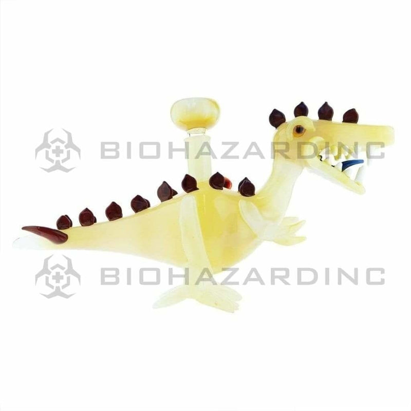 Biohazard Inc Novelty Bong Pearl T-Rex Dinosaur Bong w/ Maroon Spikes