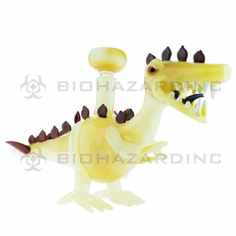 Biohazard Inc Novelty Bong Pearl T-Rex Dinosaur Bong w/ Maroon Spikes