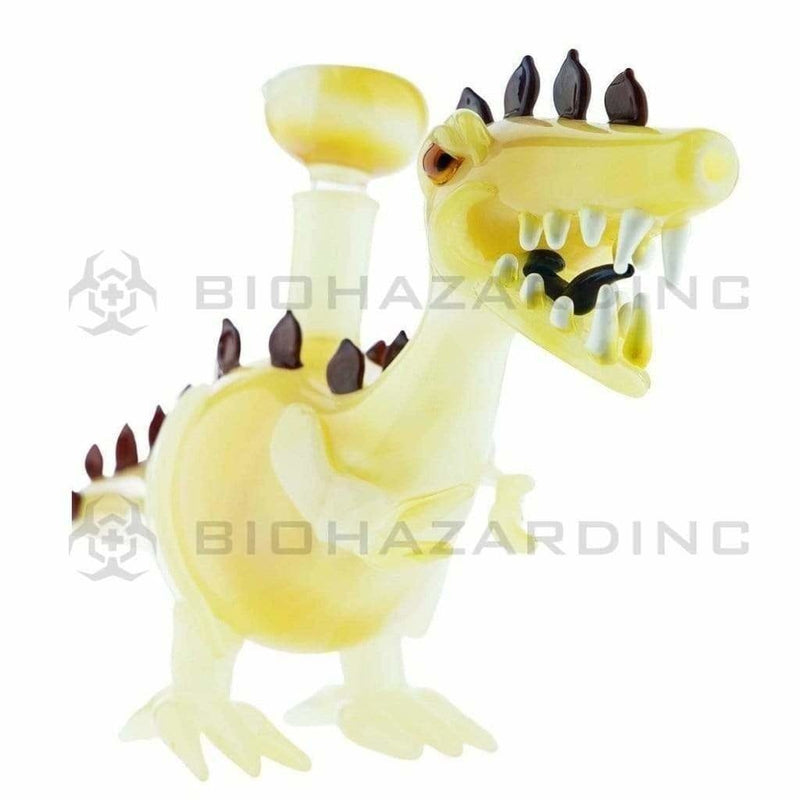 Biohazard Inc Novelty Bong Pearl T-Rex Dinosaur Bong w/ Maroon Spikes