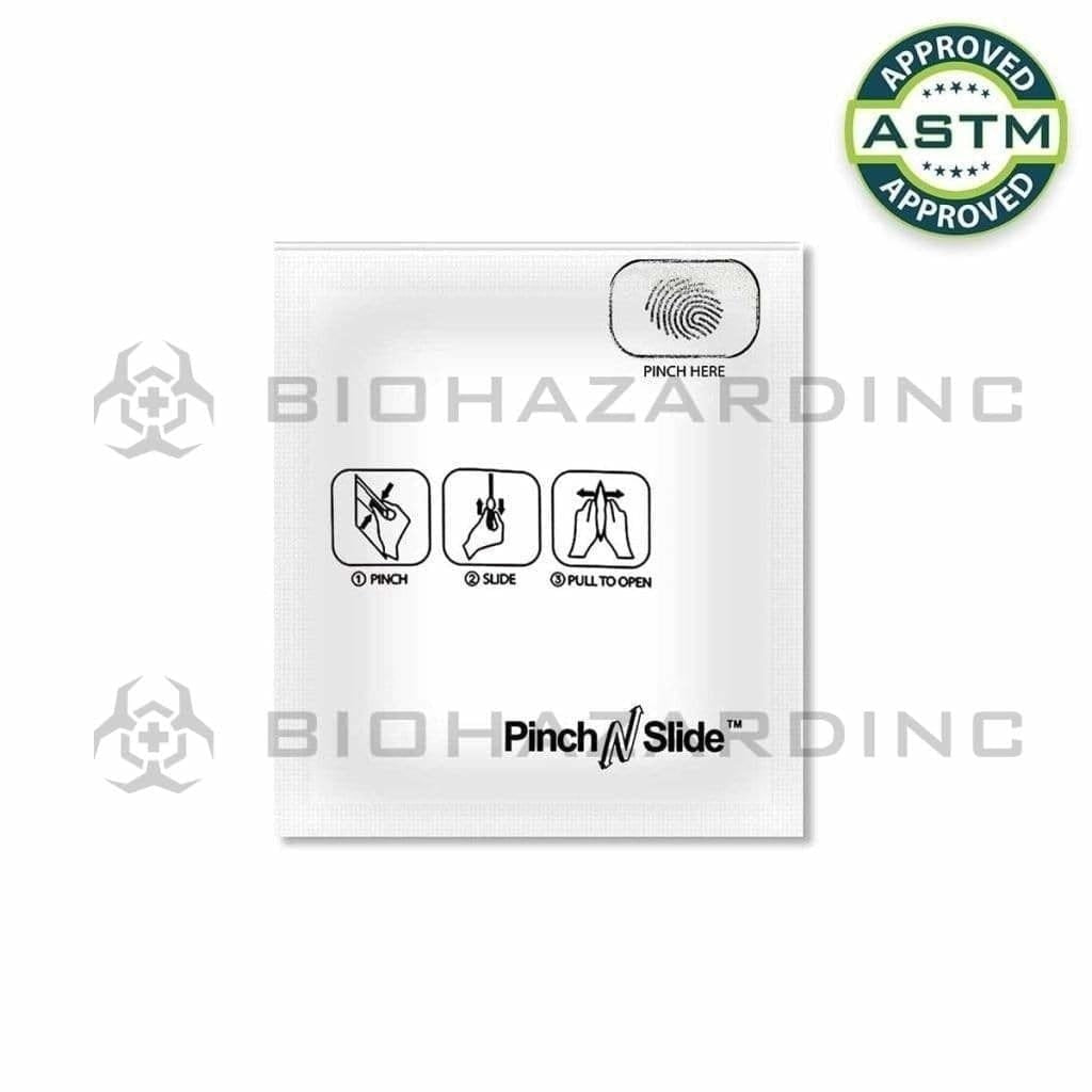 Pinch N Slide Child Resistant Mylar Bag "Pinch N Slide" White Mylar Bags 3.4in x 3.7in - 1g - 250 Count (Child Resistant & Tamper Evident)