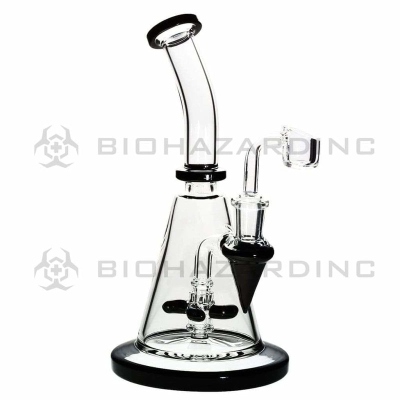 Biohazard Inc Glass Dab Rig Propeller Banger Hanger Beaker w/ Banger - Black