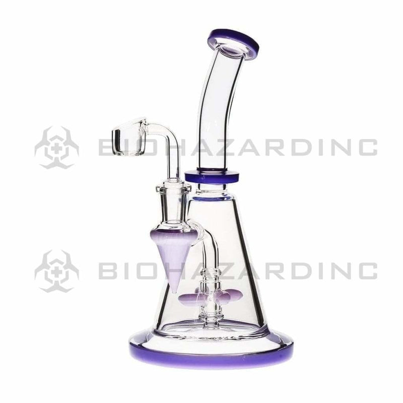 Biohazard Inc Glass Dab Rig Propeller Banger Hanger Beaker w/ Banger - Purple