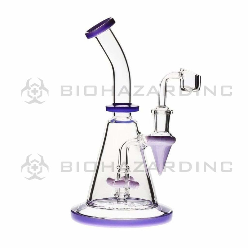 Biohazard Inc Glass Dab Rig Propeller Banger Hanger Beaker w/ Banger - Purple