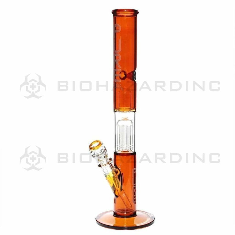 Pure Glass Glass Bong Pure Glass 18" 50mmx5mm Single Tree10arm Straight Amber