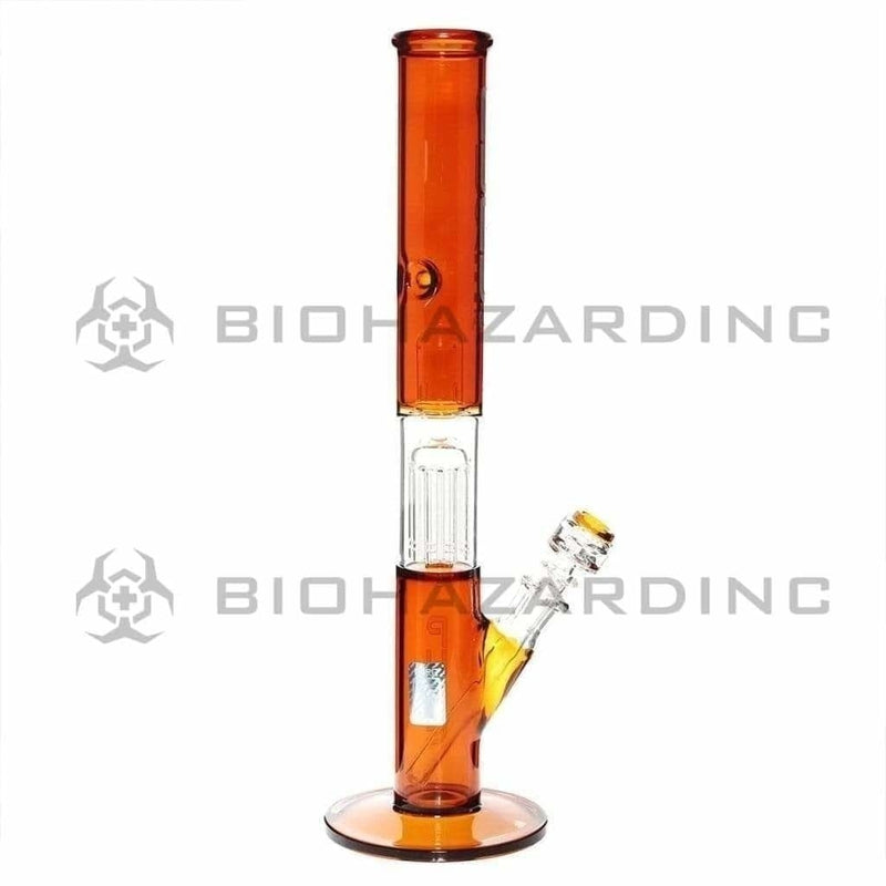 Pure Glass Glass Bong Pure Glass 18" 50mmx5mm Single Tree10arm Straight Amber