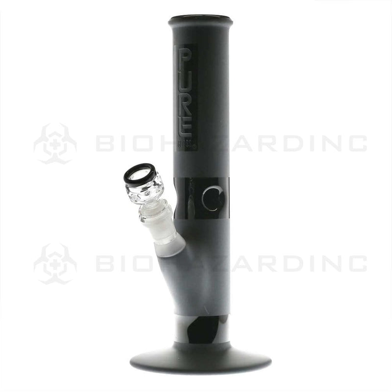 Pure Glass Glass Bong Pure Glass 12" 50mmx5mm Black Frost Straight Martini