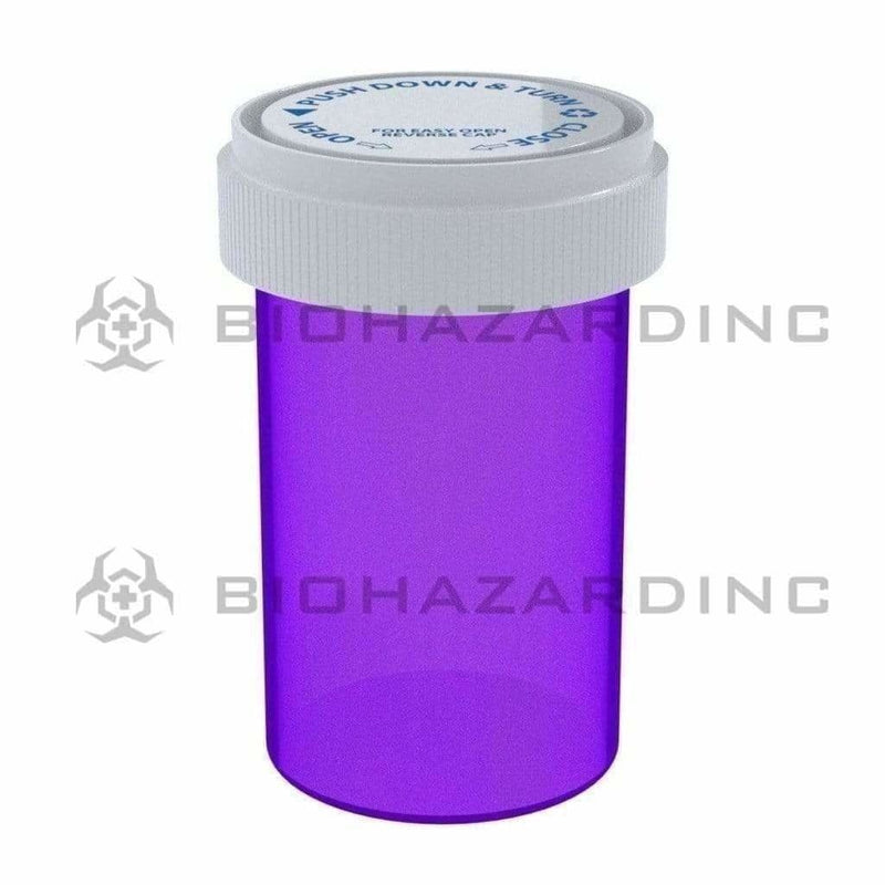 Biohazard Inc Reversible Cap Vial Purple Reversible Cap Vial 20 Dram - 240 Count