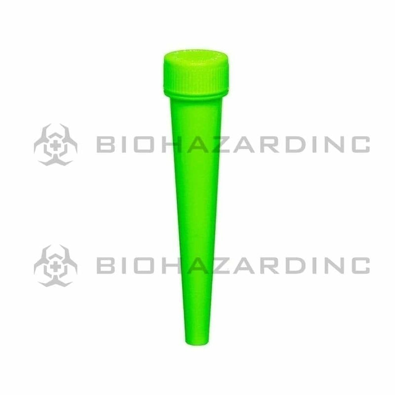 Biohazard Inc Child Resistant Joint Tube Push Down & Turn Conical Pre-Roll Tube - 98mm - Opaque Green - 850 Count