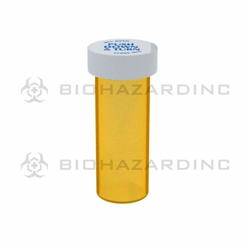 Biohazard Inc Push & Turn Vial Push & Turn Cap Vial Amber 08 Dram - 420 Count