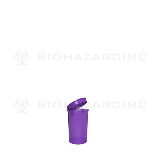 Transparent Child Resistant Pop Top Vials | 6 Dram - 1 Gram - 600 Count | Purple