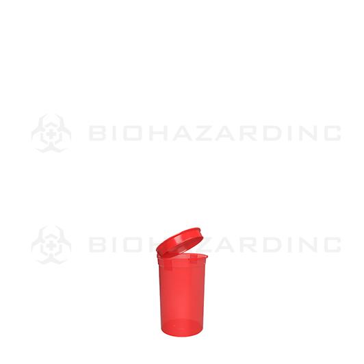 Transparent Child Resistant Pop Top Vials | 6 Dram - 1 Gram - 600 Count | Red
