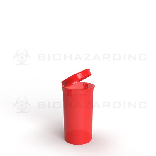 Opaque Red Pop Top Bottles | 19 Dram - 3.5 Grams - 225 Count | Child-Resistant