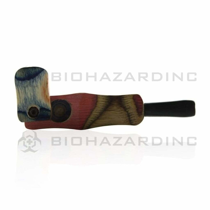 Biohazard Inc Wood Hand Pipe Rasta Wood Pipe - Style 4