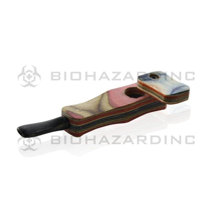 Biohazard Inc Wood Hand Pipe Rasta Wood Pipe - Style 4