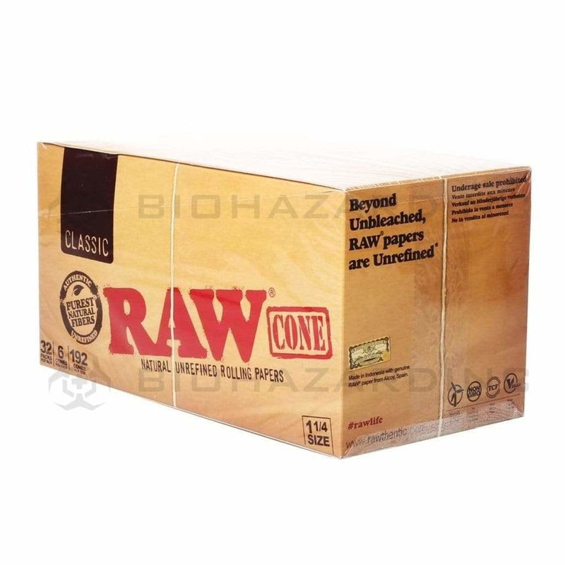 Raw Pre-Rolled Cones RAW Classic Pre-Rolled Cones 1 1/4 - 32 Count Packaged For Retail