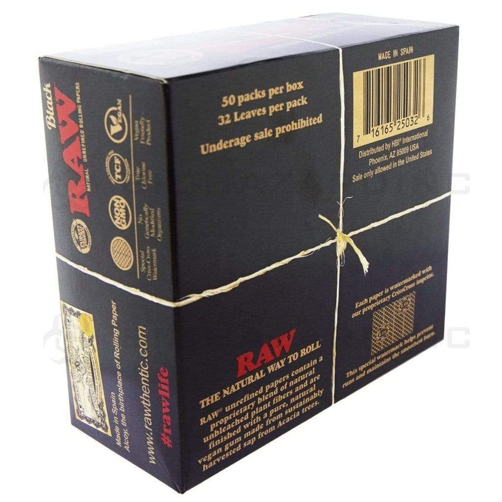 Raw Cone Filler RAW Black Rolling Paper King Size - 50 Count