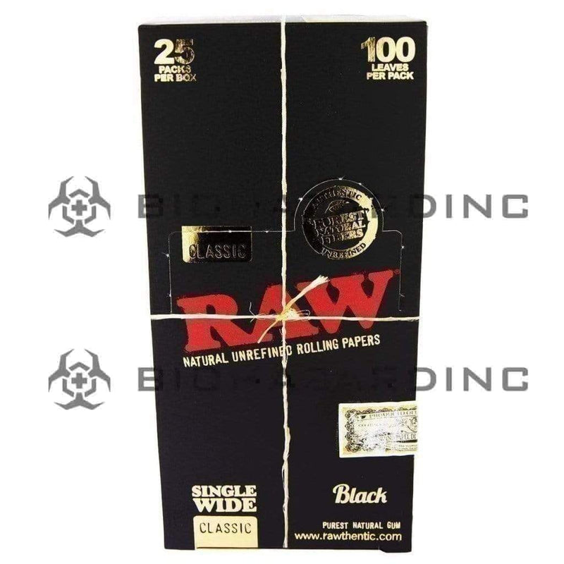 Raw Cone Filler RAW Black Single Wide - 25 Count