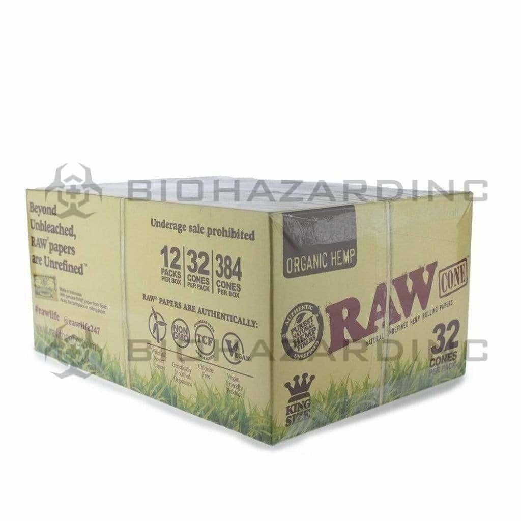 Raw Cones Raw Cone Organic Hemp King Size - 32 Pack / 12 Count