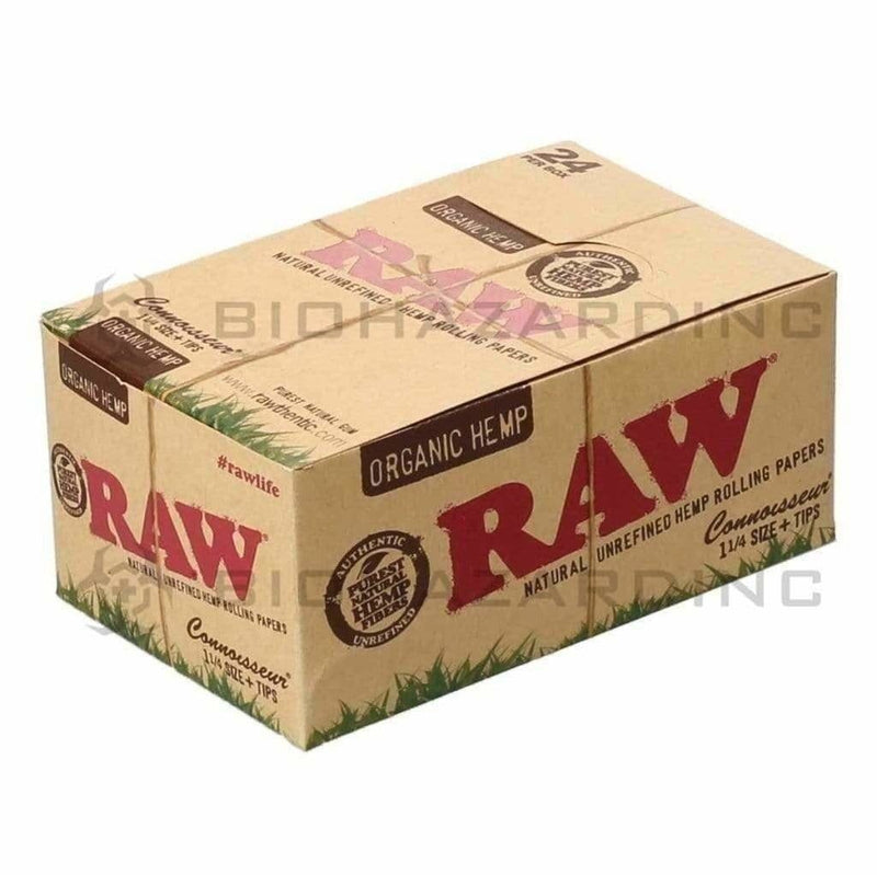 Raw Rolling Papers + Tips RAW Connoisseur Organic 1 1/4" Rolling Papers + Tips - 24 Count