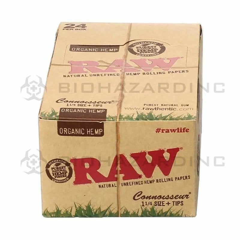 Raw Rolling Papers + Tips RAW Connoisseur Organic 1 1/4" Rolling Papers + Tips - 24 Count