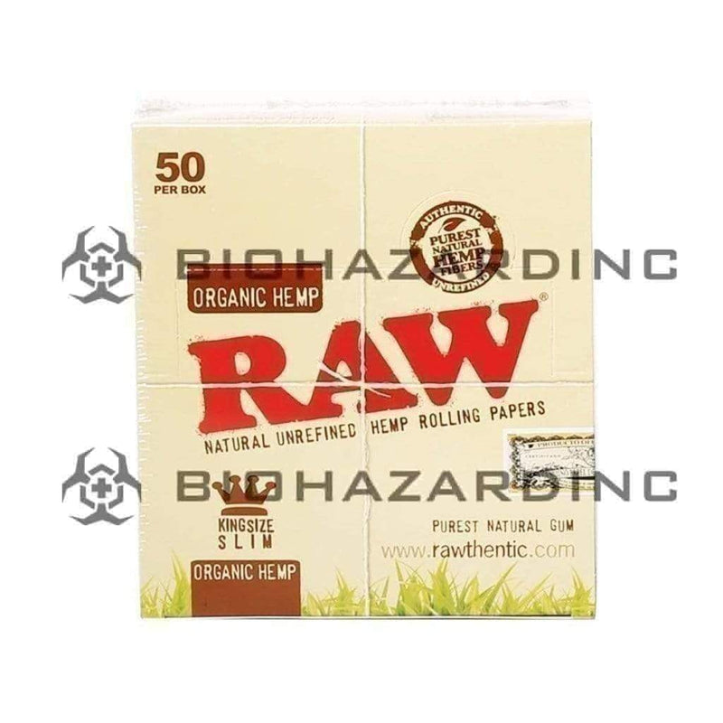 Raw Rolling Papers RAW Organic Hemp King Size Slim Rolling Papers - 50 Count