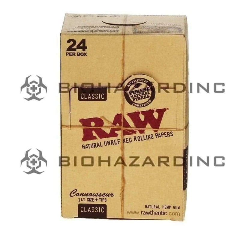 Raw Rolling Papers + Tips RAW Connoisseur Classic 1 1/4"  Rolling Papers + Tips - 24 Count