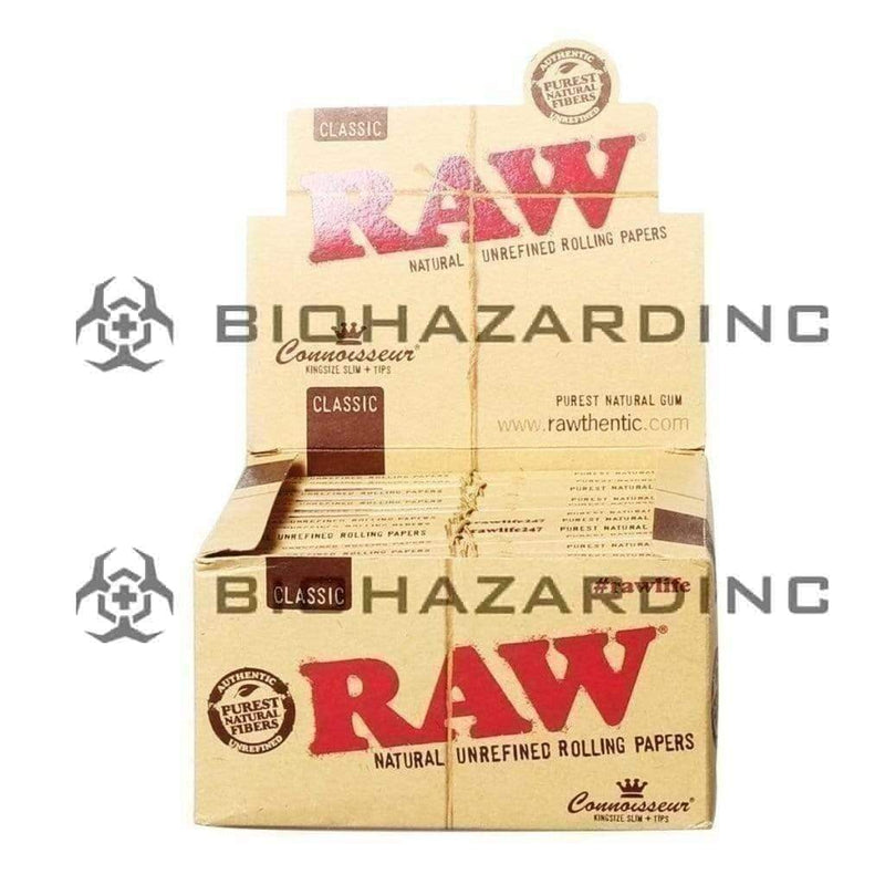 Raw Rolling Papers + Tips RAW Connoisseur Classic King Size Slim Rolling Papers + Tips - 24 Count