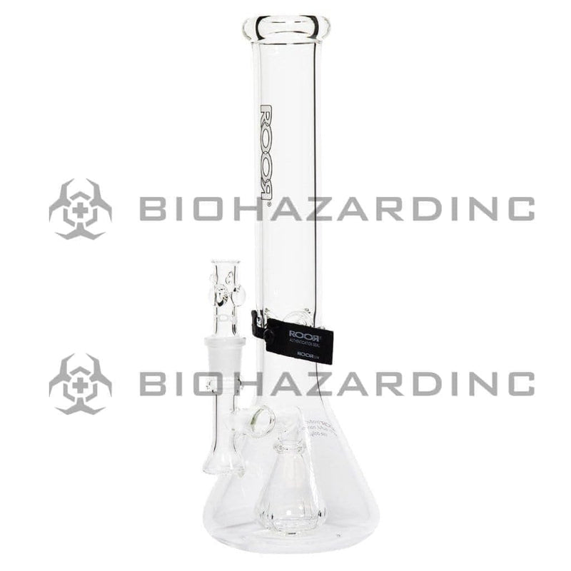 Roor Glass Bong ROOR Tech 14" 45mm  Mini Fixed Beaker - White & Black Logo