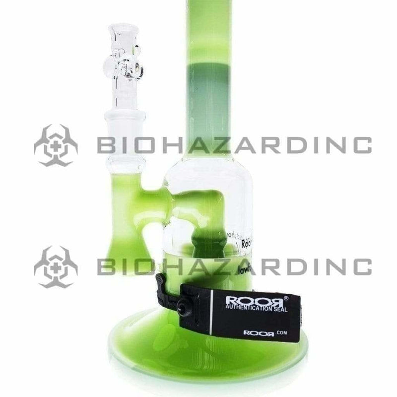 Biohazard Inc Glass Bong ROOR Tech Fixed Slugger-Milky & Mint-Black Logo