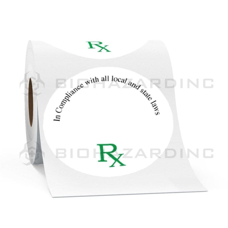 Biohazard Inc Compliance Labels RX Medical Concentrate Container Labels - 300 Count