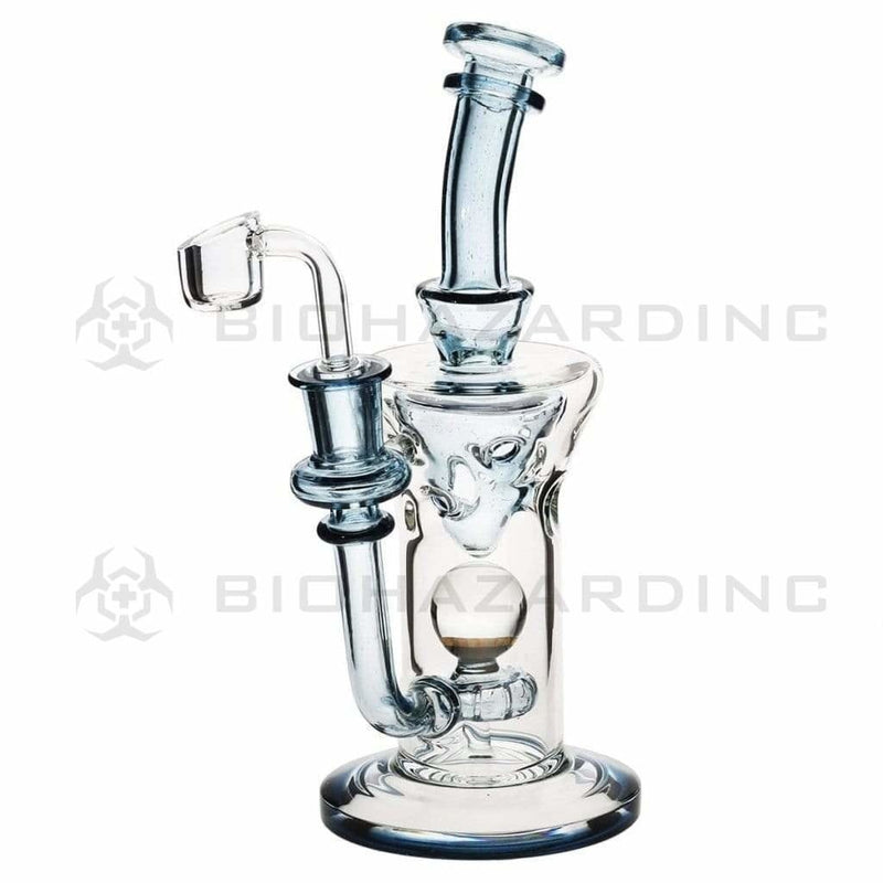 Biohazard Inc Glass Dab Rig Showerhead / Swiss Banger Hanger w/ Banger - Blue