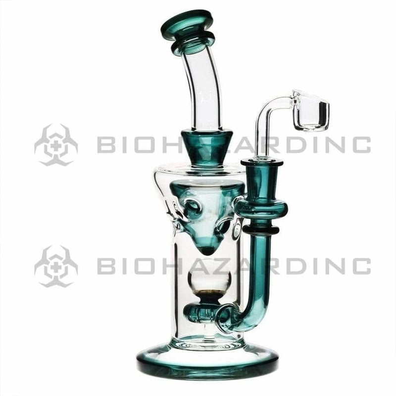 Biohazard Inc Glass Dab Rig Showerhead / Swiss Banger Hanger w/ Banger - Lake Green