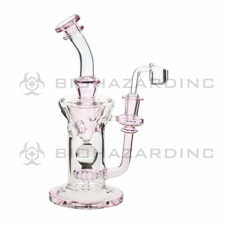 Biohazard Inc Glass Dab Rig Showerhead / Swiss Banger Hanger w/ Banger - Pink