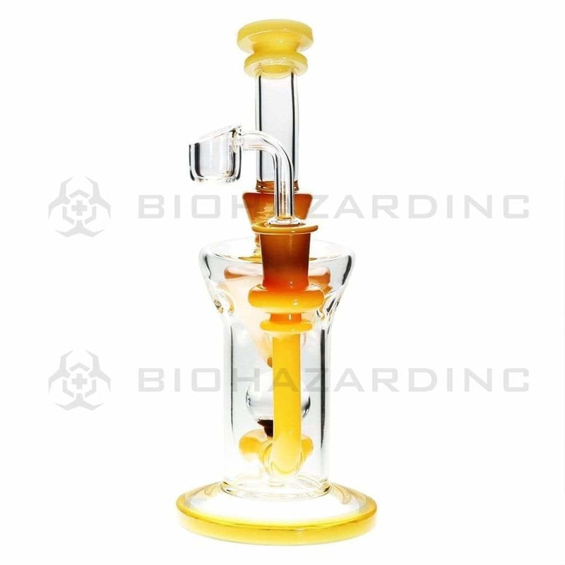 Biohazard Inc Glass Dab Rig Showerhead / Swiss Banger Hanger w/ Banger - Yellow/Jade