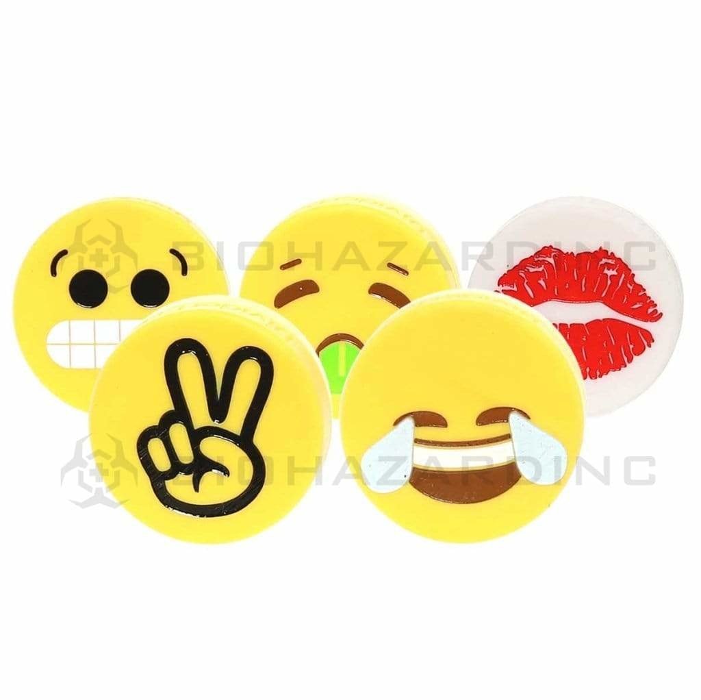 Biohazard Inc Concentrate Container Silicon Divider Pro Emoji 2 Section Puck - 5 Count