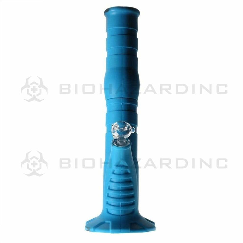 Biohazard Inc Silicone Bong Silicone 12" 50mm Straight Water Pipe  - Blue