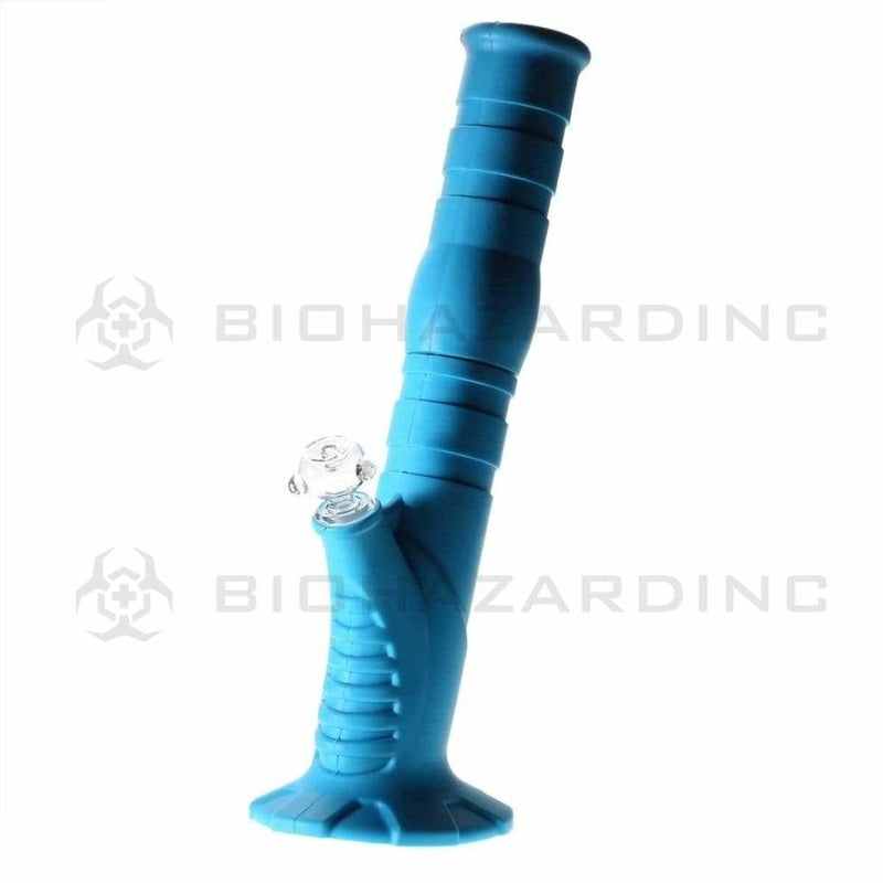 Biohazard Inc Silicone Bong Silicone 12" 50mm Straight Water Pipe  - Blue