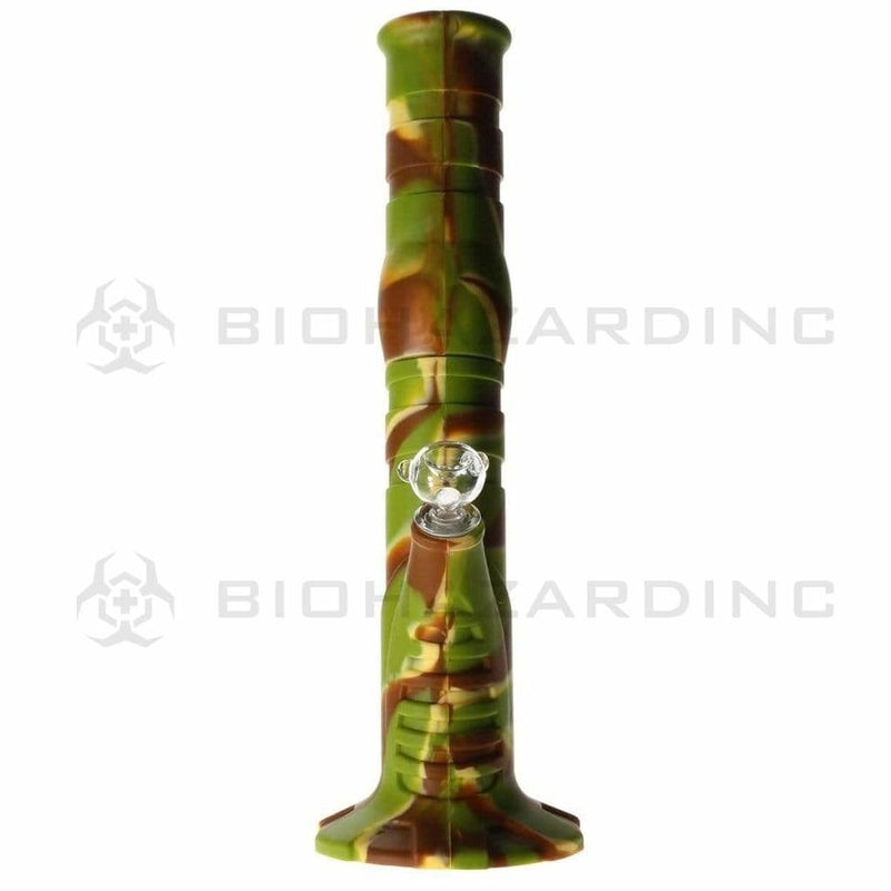 Biohazard Inc Silicone Bong Silicone 12" 50mm Straight Water Pipe  - Camo