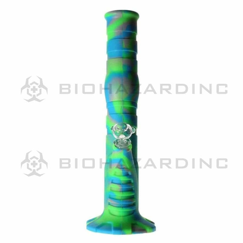 Biohazard Inc Silicone Bong Silicone 12" 50mm Straight Water Pipe  - Neon Camo