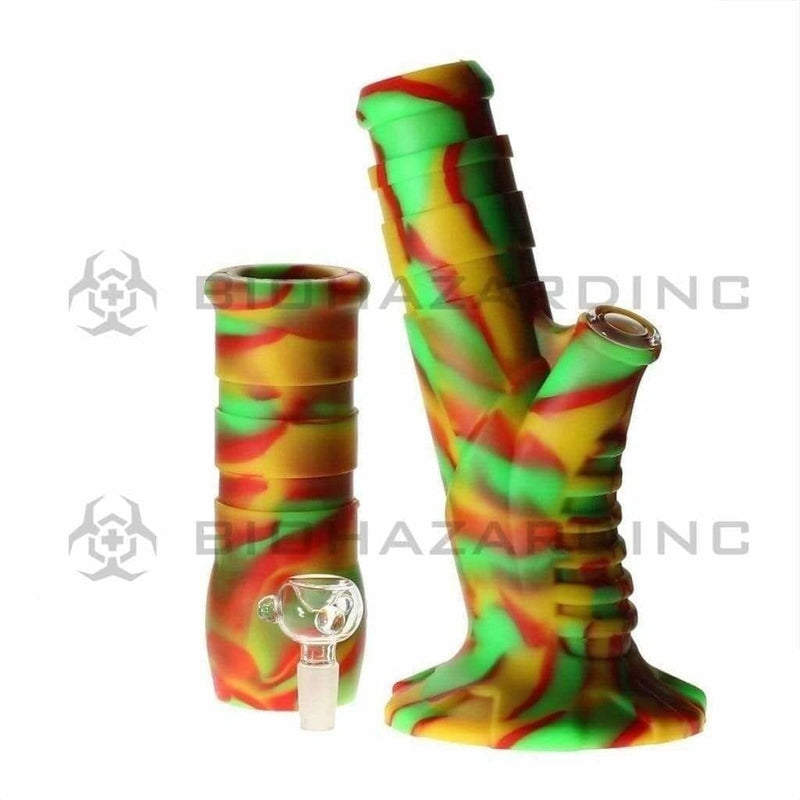 Biohazard Inc Silicone Bong Silicone 12" 50mm Straight Water Pipe  - Rasta