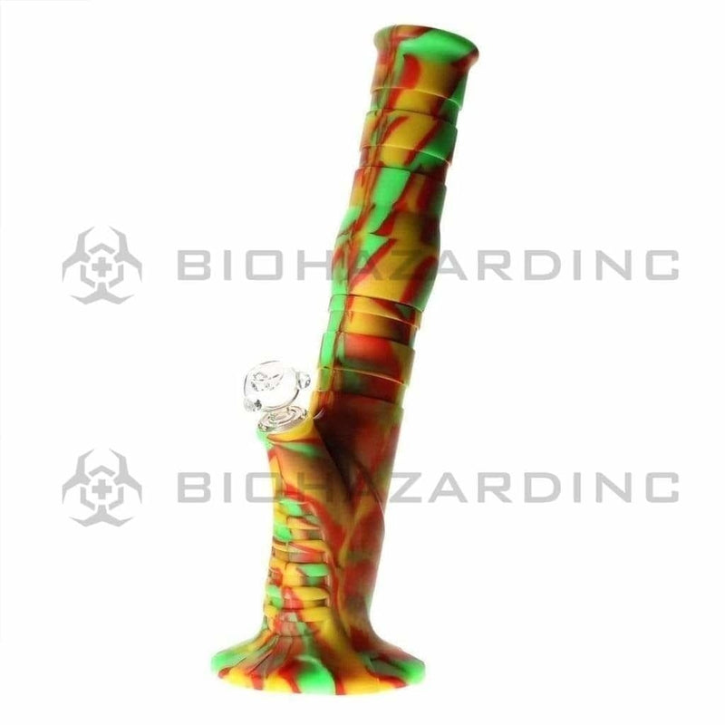 Biohazard Inc Silicone Bong Silicone 12" 50mm Straight Water Pipe  - Rasta