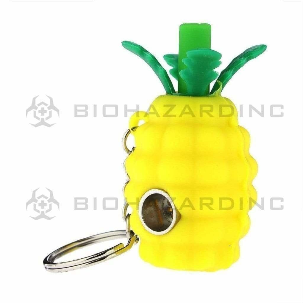 Biohazard Inc Silicone Hand Pipe Silicone Mini Pineapple Key Chain Pipe