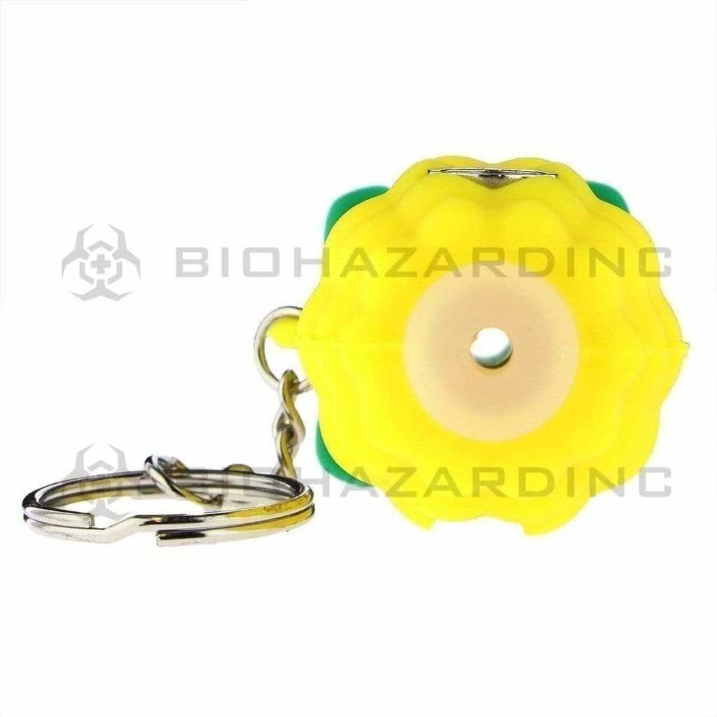 Biohazard Inc Silicone Hand Pipe Silicone Mini Pineapple Key Chain Pipe